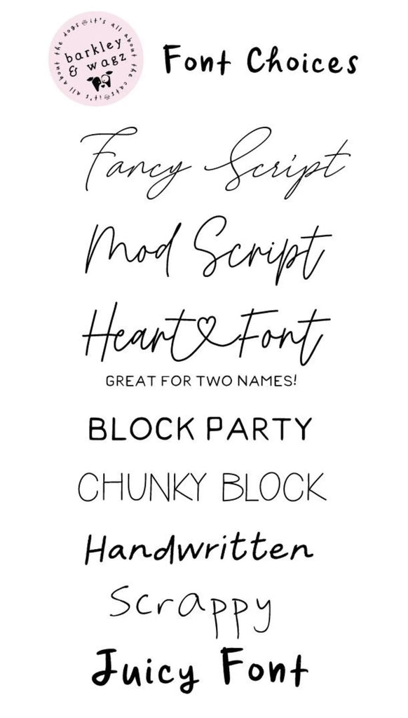 Mini Tote Font Choices