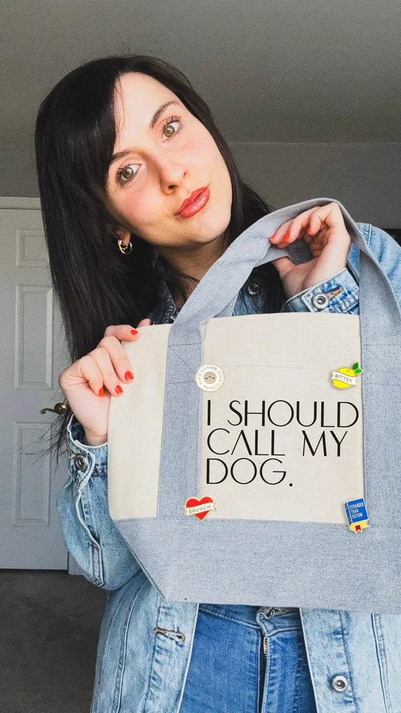 I Should Call my Dog Mini Bag Tote with Colorful Enamel Pins