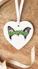 Custom Single or Set of Ceramic Christmas Ornaments with Color Pet Ears in Heart Shape