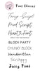 Font Choices Chart