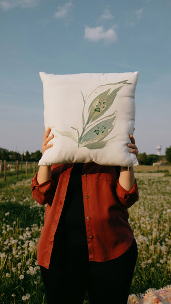 Personalized Paw and/or Nose Print on Leaves Pillow 