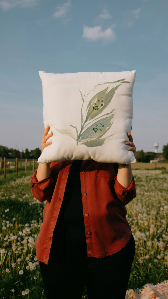Personalized Paw and/or Nose Print on Leaves Pillow 