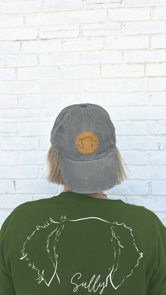 Front and Back Custom Dog, Cat, or Other Pet's Ears Personalized T-Shirt in Army Military Green