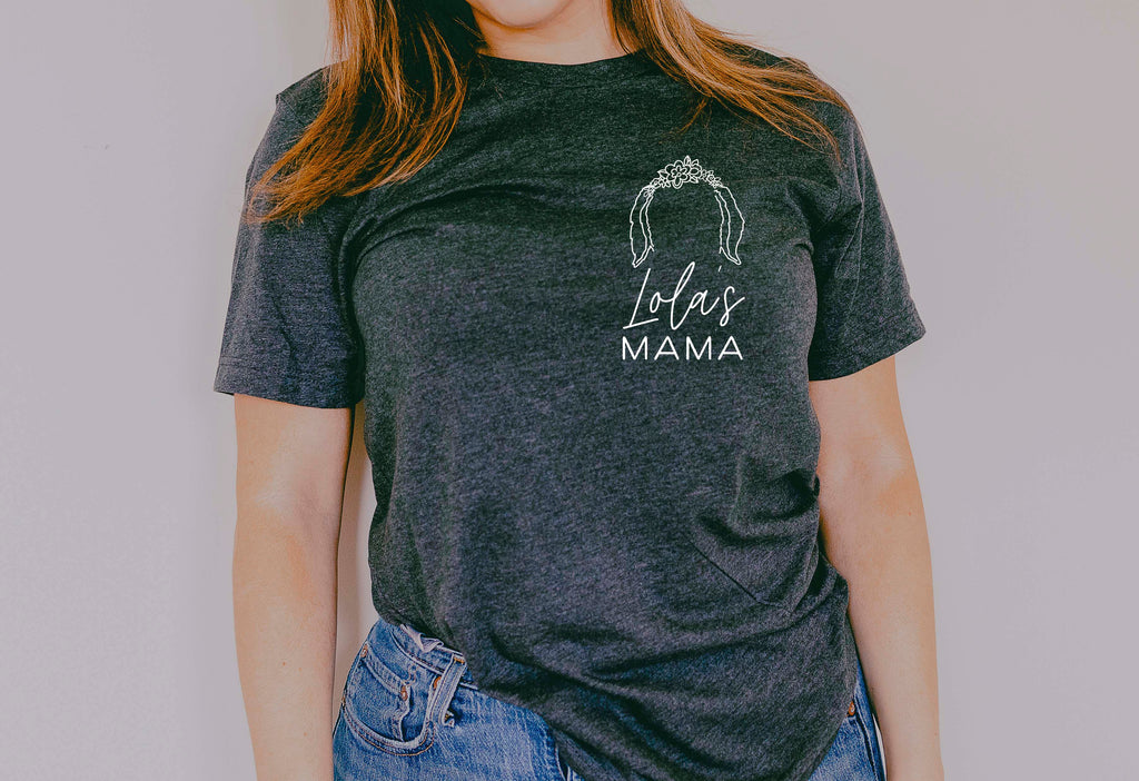 Custom Dog, Cat, or Other Pet's Ears Mom Graphic T-Shirt in Dark Grey