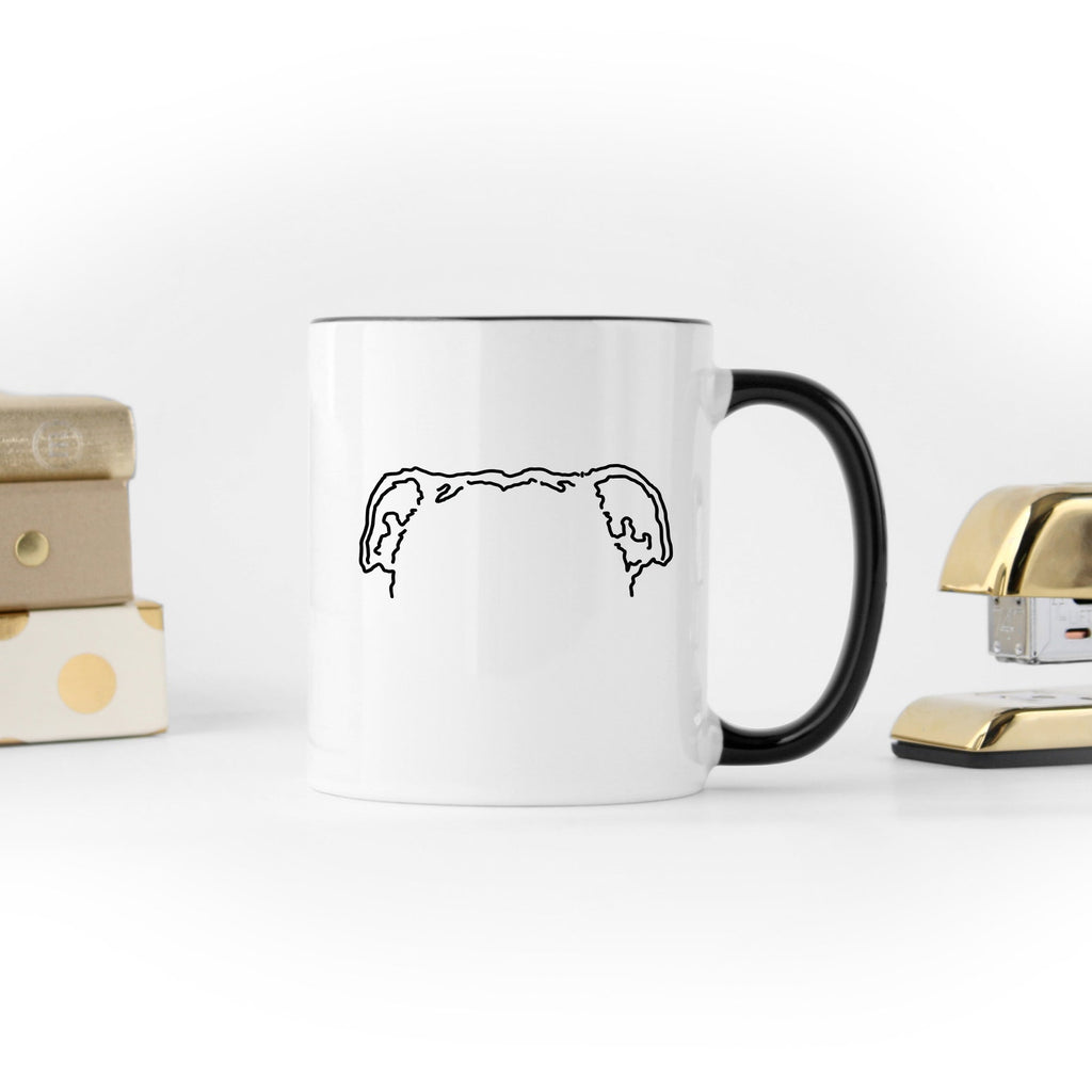 Custom Dog, Cat, or Other Pet's Ears Outline Tattoo Inspired Coffee Mug