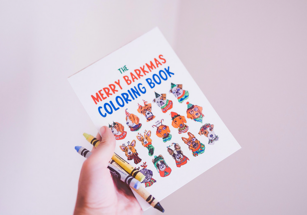 The Merry Barkmas Coloring Mini Notepad - 60 Sheets of Festive Christmas Dogs