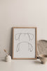 Wall decor print featuring two personalized dog ear drawings