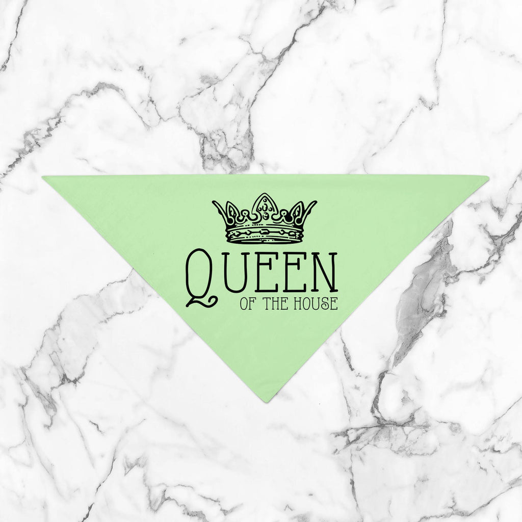 Queen or King of the House Dog Bandana in Mint Green