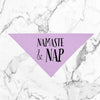 Namaste & Nap Cute Funny Yoga Dog Bandana in Lilac Purple