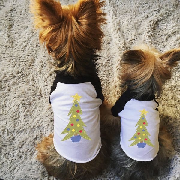 Christmas Tree Dog Raglan