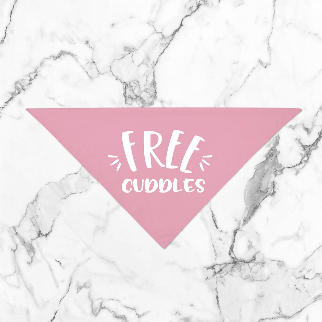Free Kisses, Cuddles, or Snuggles Bandana in Light Pink