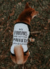 My Humans are Getting Married Engagement Announcement Dog Raglan Shirt in Black and White - Modeled by Miso the Shiba Inu