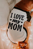 Personalized I Love My Mom I Love My Dad I Love My Mommy Daddy Shirt - Black and White Modeled by Miso the Shiba the Inu