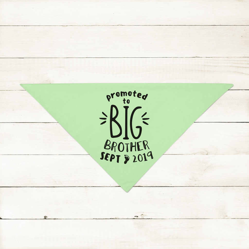 Custom Promoted to Big Brother Promoted to Big Sister Bandana in Mint Green