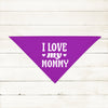 Custom I Love My Mom Mommy I Love My Daddy Bandana in Bright Purple