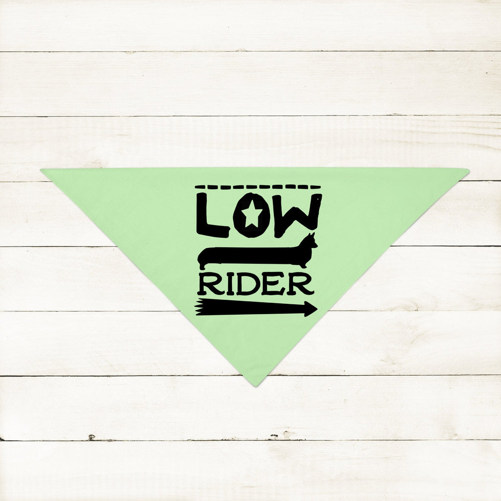 Low Rider Pembroke Welsh Corgi Dachshund Doxie Bandana in Mint Green