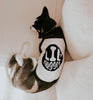 Funny Lil' Nugget Chicken Nugget Dog Raglan Shirt in Black and White - Modeled by Athena the Husky