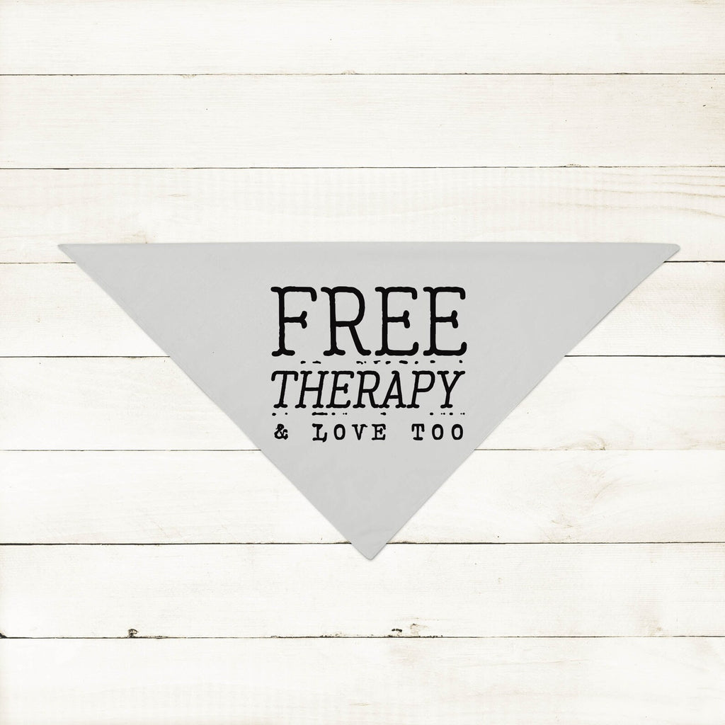 Free Therapy and Love Too Bandana in Silver Grey