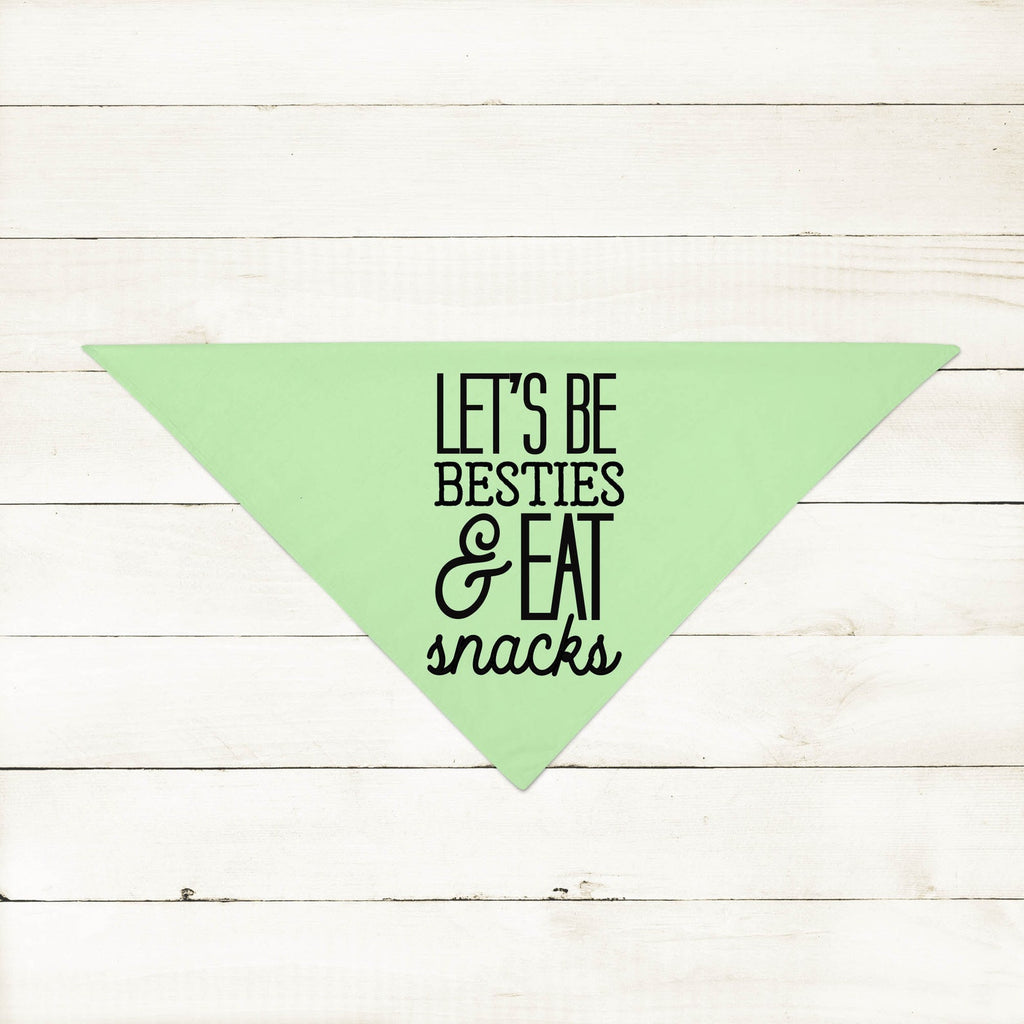 Let's Be Besties & Eat Snacks Best Friends BFFs Bandana in Mint Green