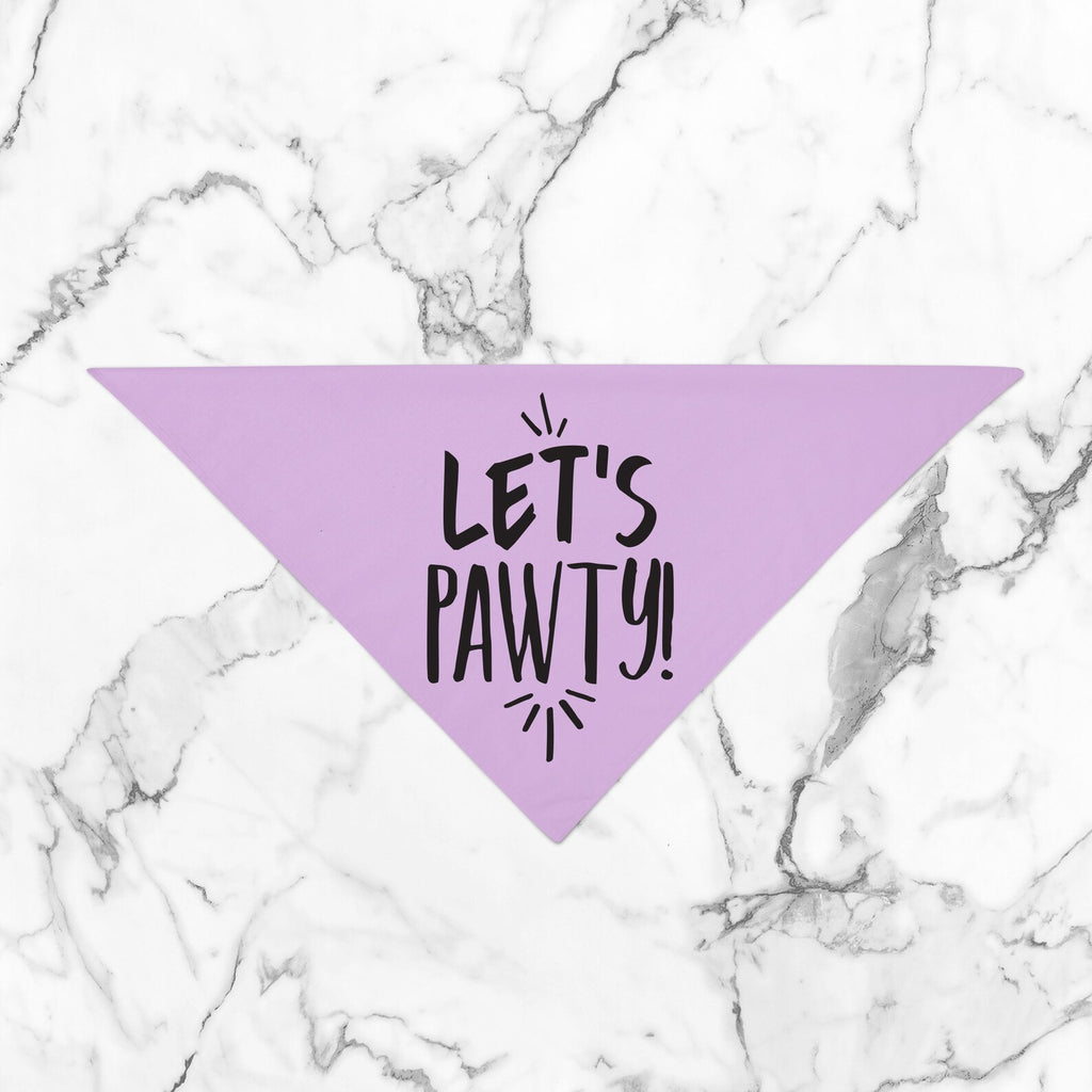 Let's Pawty Birthday Party Bandana in Lilac Purple