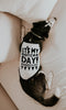 Custom It's my Gotcha Day! Birthday Date Dog Raglan Shirt - Black and White Modeled by Athena the Husky