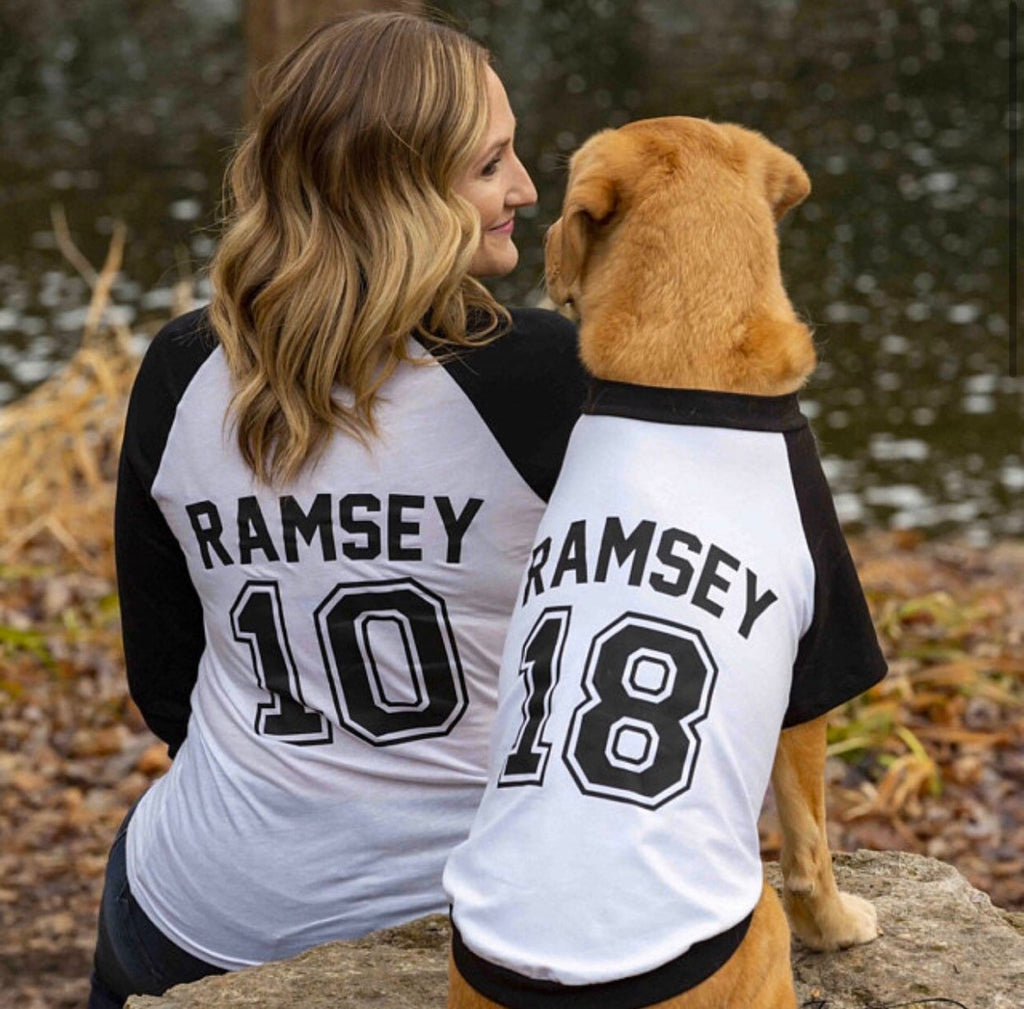Custom Team Jerseys Jersey Dog Mom Name Matching BFFs Besties T-Shirt Set