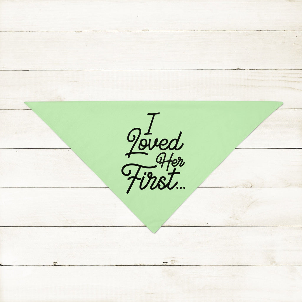 I Loved Her First Marriage Engagement Announcement Date Engagement Ring Bandana in Mint Green