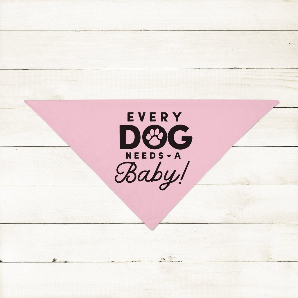 Every Dog Needs a Baby! Custom Pregnancy Announcement Bandana in Light Pink