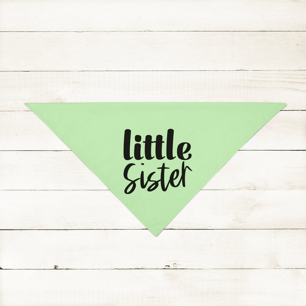 Customized Big Brother Big Sister Little Brother Little Sister Birth Announcement Dog Bandana Scarf in Mint Green