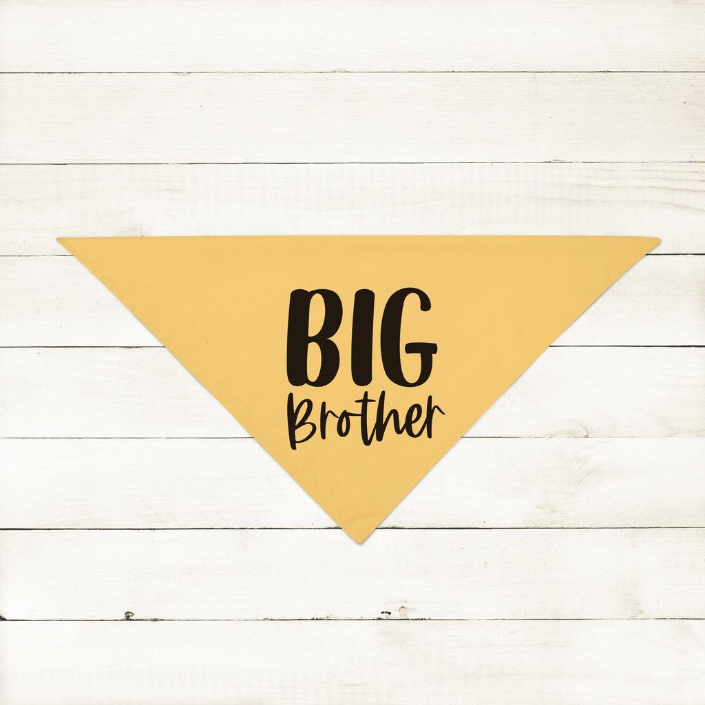 Customized Big Brother Big Sister Little Brother Little Sister Birth Announcement Dog Bandana Scarf in Yellow