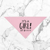 Personalized It's a Girl! It's a Boy! Gender Reveal Pregnancy Announcement Bandana in Light Pink