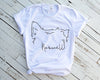 Women's Custom Dog, Cat, or Other Pet's Ears Outline Tattoo Inspired T-Shirt - White Crewneck T-Shirt