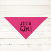 Custom It's a Girl! It's a Boy! Gender Reveal Pregnancy Announcement Bandana in Hot Pink