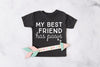 INFANT, TODDLER, or YOUTH Custom My Best Friend Has Paws Kid's T-Shirt in Dark Grey Heather
