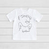 INFANT, TODDLER, or YOUTH Custom Multiple Dog or Cat Ears Outline Kid's T-Shirt in White
