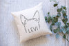 Custom Dog Ears Outline Tattoo Inspired 18" x 18" Pillow or Pillow Cover - Featuring Heeler ears