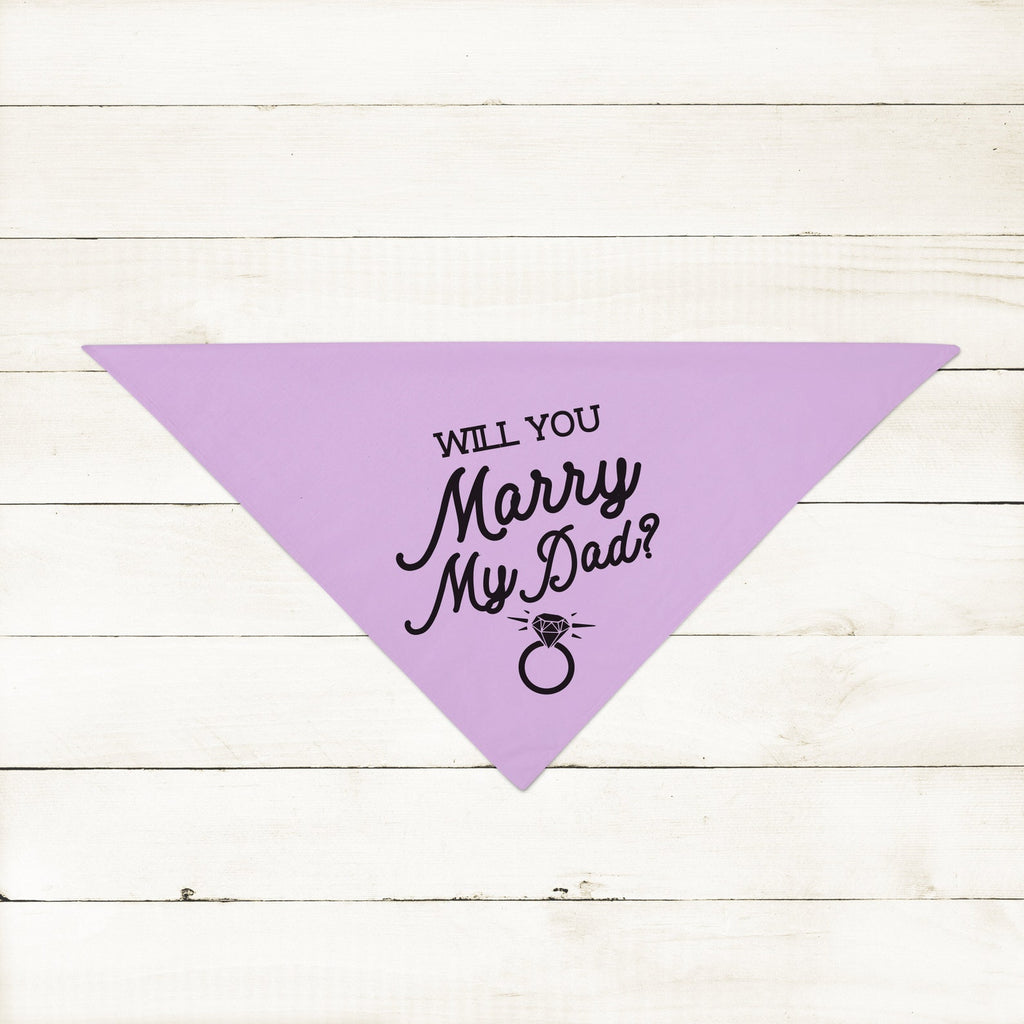 Will You Marry My Dad? Engagement Wedding Cute Marriage Bandana in Lilac Light Purple