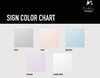 Sign Color Chart - Silver, Color, Light Blue, Lavender, Crystal White