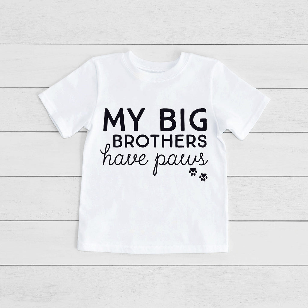 INFANT, TODDLER, or YOUTH Custom My Siblings Have Paws Kid's T-Shirt in White