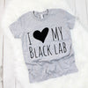 INFANT, TODDLER, or YOUTH Custom I Love My Black Lab Kid's T-Shirt in Light Grey Heather 