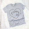 INFANT, TODDLER, or YOUTH Custom Dog or Cat Ears Heart Outline Kid's T-Shirt in Light Grey Heather