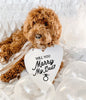 Will You Marry My Dad? Proposal Engagement Sign Photo Shoot Special Occasion Dog Sign Dog Photo Prop Sign for Engagement - 8x10" Heart Sign with Taupe Ribbon Modeled by Bean the Goldendoodle