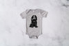 INFANT Baby Bodysuit Single or Set Custom Custom Linocut Dog Kid's Bodysuit in Light Grey Heather