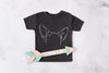 INFANT, TODDLER, or YOUTH Custom Minimalist Dog or Cat Ears Outline Kid's T-Shirt in Dark Grey Heather