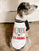 Reindog in Training Dog Christmas Raglan in Black and White