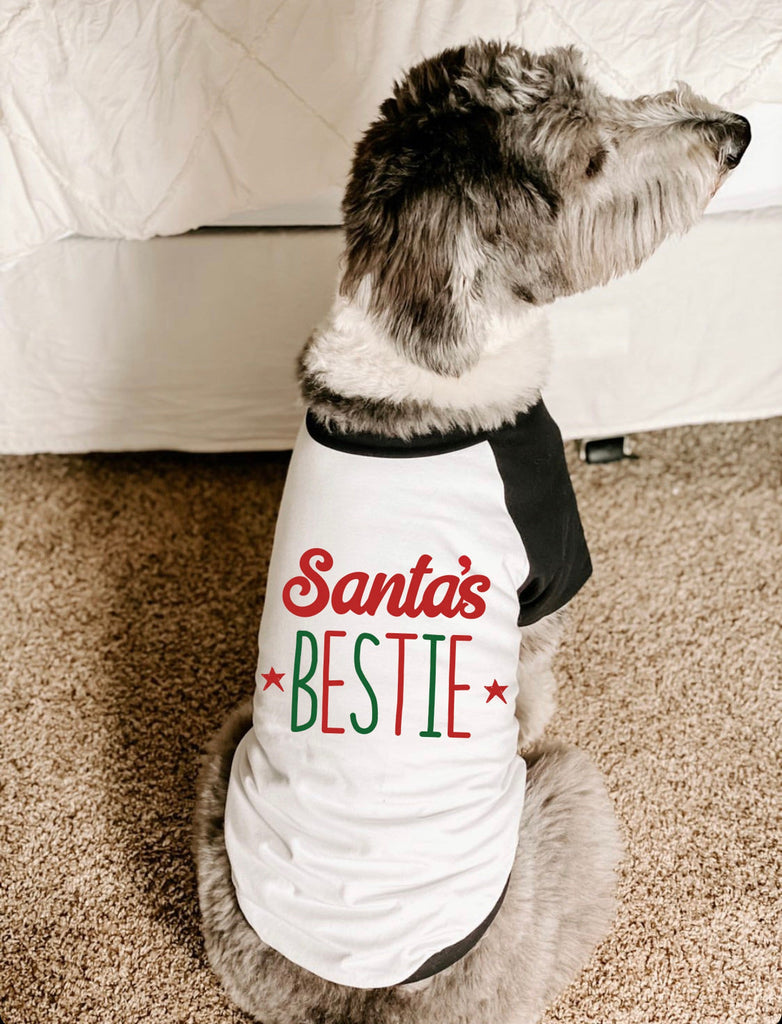 Santa's Bestie Dog Christmas Raglan
