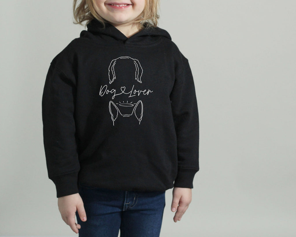 Pick a Style Toddler OR Youth Kid's Custom Dog, Cat, or Other Pet's Ears Best Friends Sweatshirt or Hoodie in Black