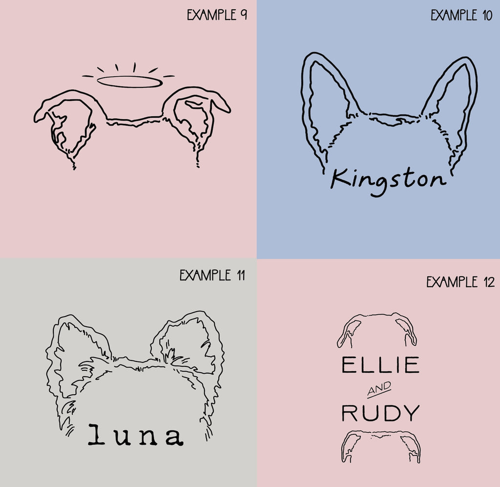 Custom Cat Ears Drawing, Cat Ear Tattoo Design, Dog Outline Drawing, Cat  Memorial Drawing | Tribute tattoos, Ear tattoo, How to draw ears