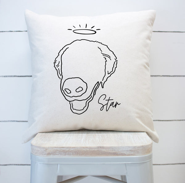 Custom Full Head Dog or Cat Ears Outline Personalized Dog Tattoo Inspired Pillow Cover