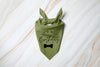 It's My Birthday Bow Tie Dog Bandana in Army Green
